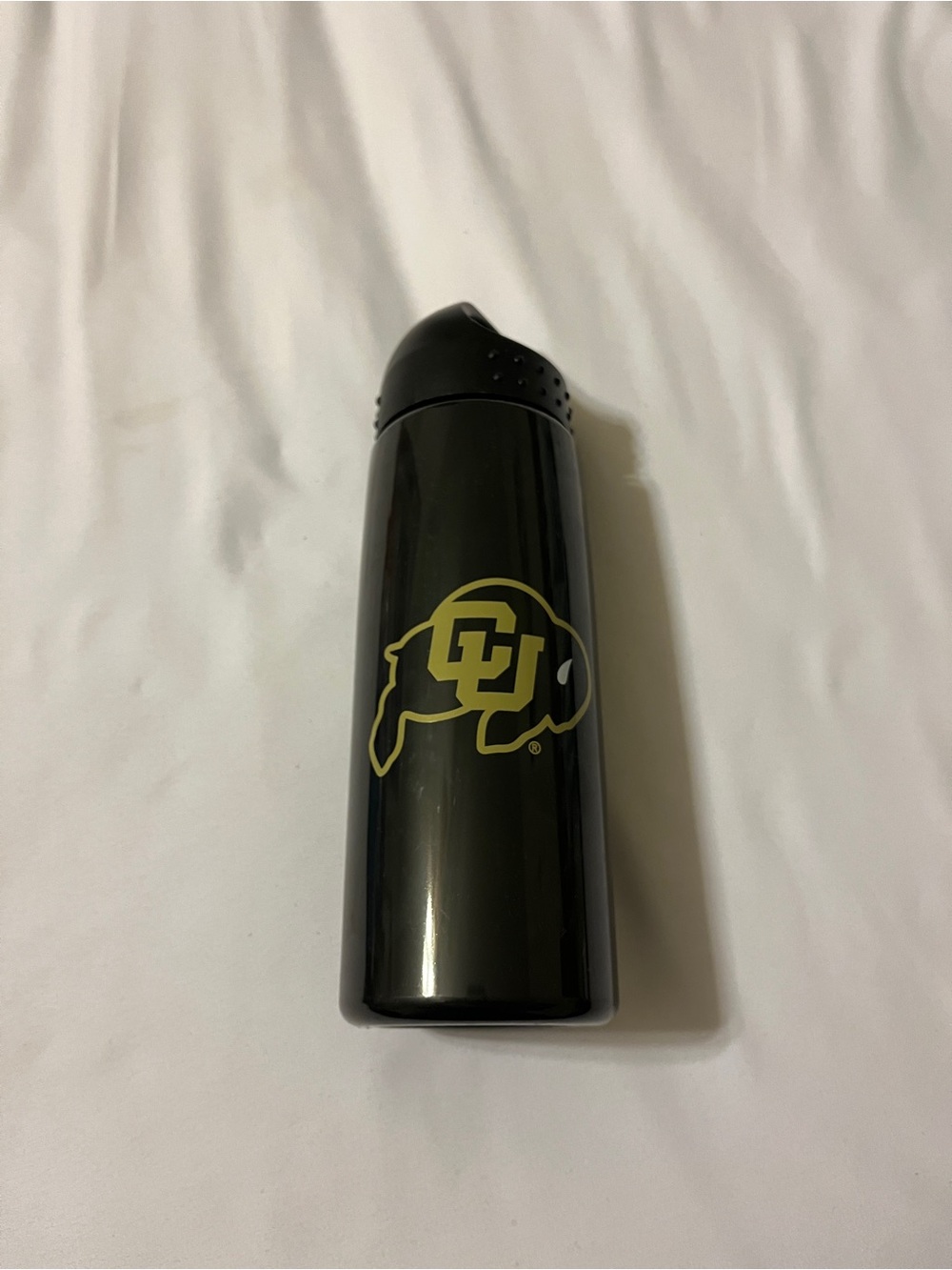 Black Travel Tumbler with Gold Buffalo Logo - Insulated Drinkware